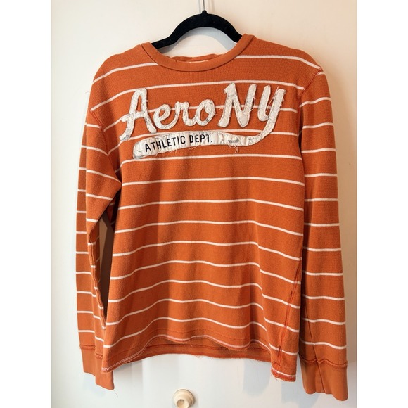 AERO Other - Vintage Y2k Aeropostale Spell Out Thermal T‎ Shirt Distressed Mens Large Orange
